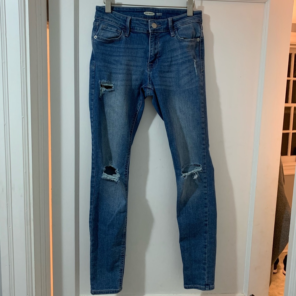 medium wash ripped jeans